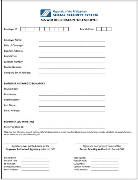 sss web registration form